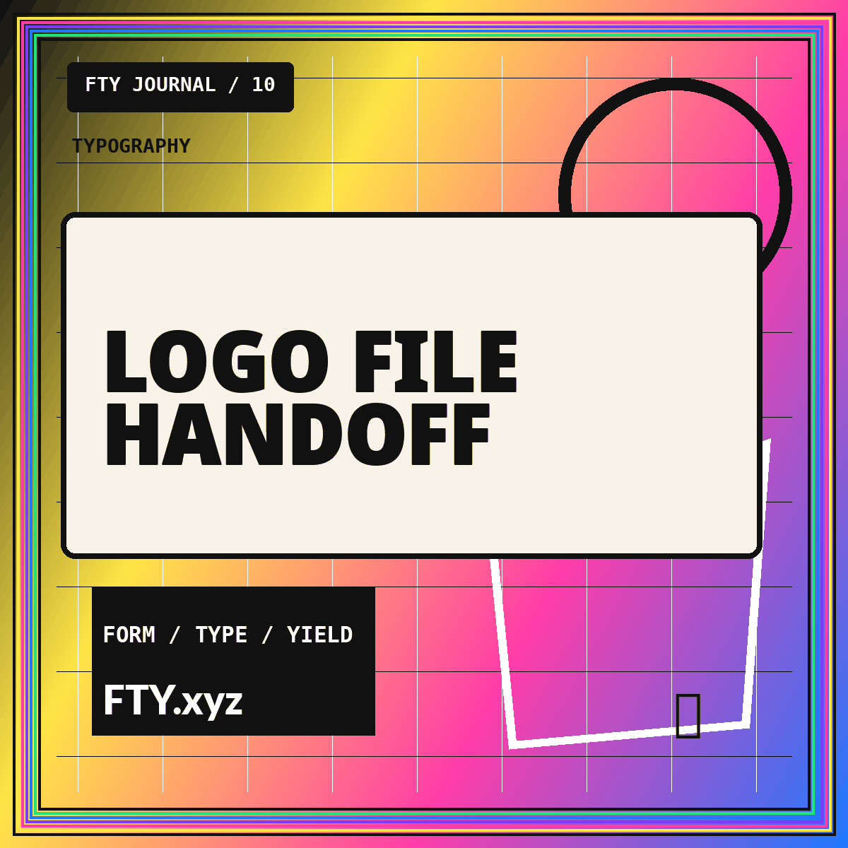 Typographic editorial card for Preparing Logo Files for Web and Product Teams